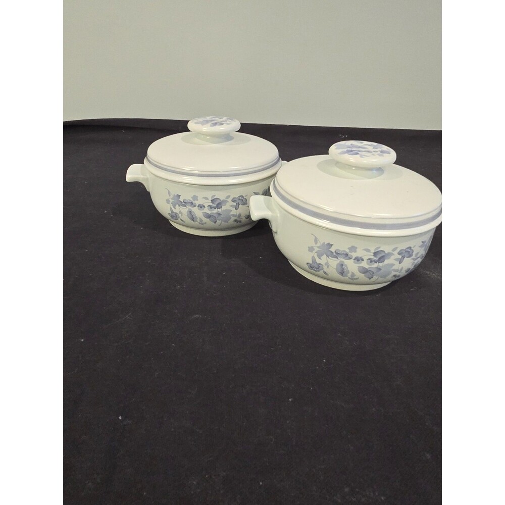 Set of 2 Royal Doulton Shadow Play Lambethware Individual Casserole & Lid